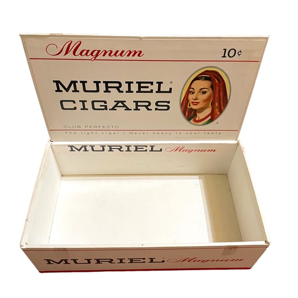 Vintage MURIEL Cigars Magnum Cigar Box-10 Cent Each 9.5" x 5.25" x 3.25" approx - Picture 2 of 16